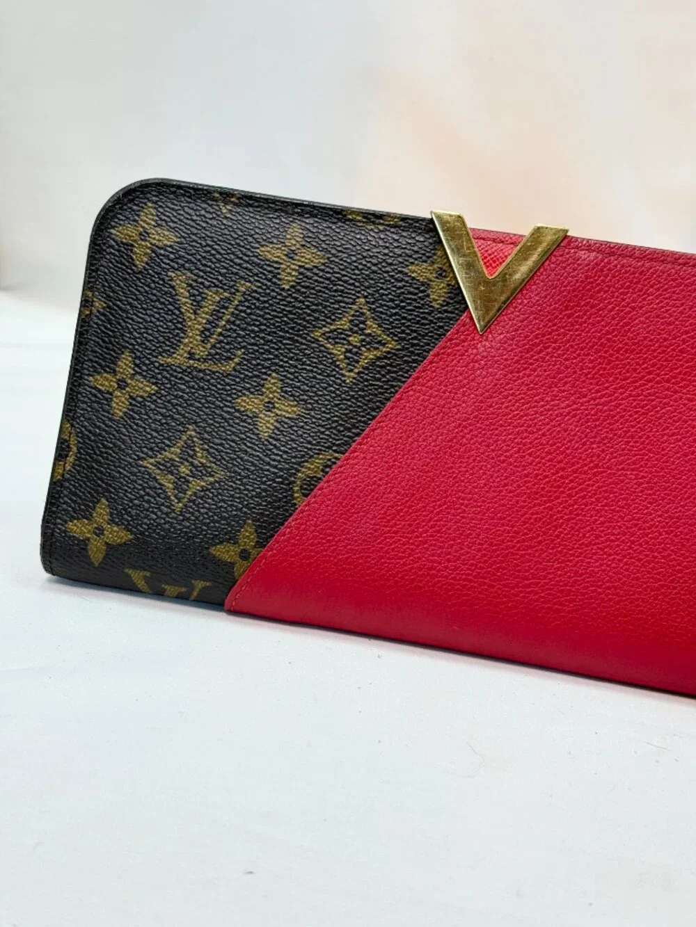 Louis Vuitton Kimono Wallet Cerise Red Monogram 2016 Leather V Clasp